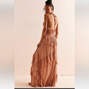 Free People Santa Luz Maxi Dress in Taupe Size M-New with Tags